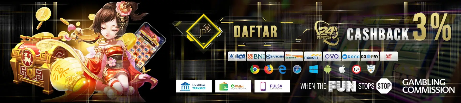 daftar dan dapatkan cashback 3 persen